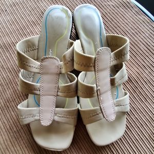 Women's beige AirStep slip-on sandals 11W